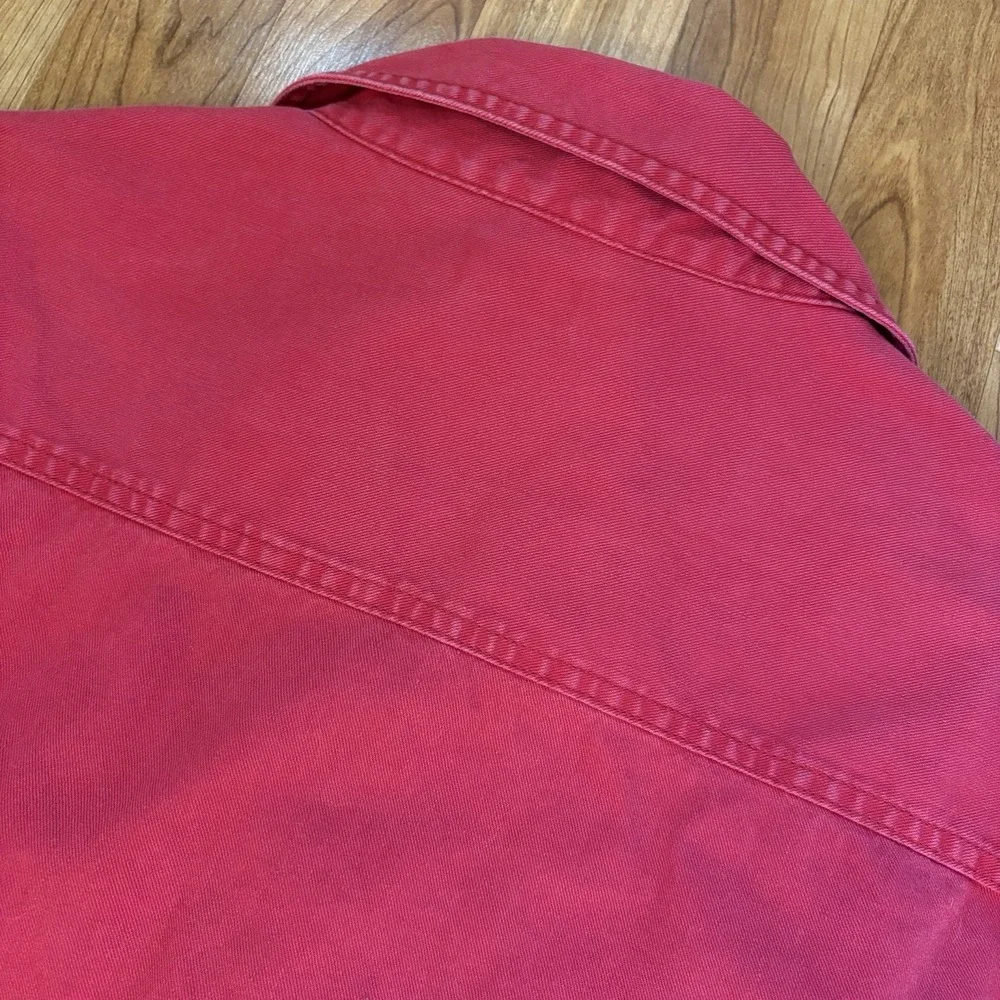 Vintage Levi's Red Tab Shirt 90s Red Denim Metal Buttons Large Western Rodeo